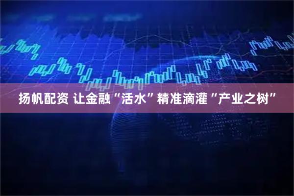 扬帆配资 让金融“活水”精准滴灌“产业之树”